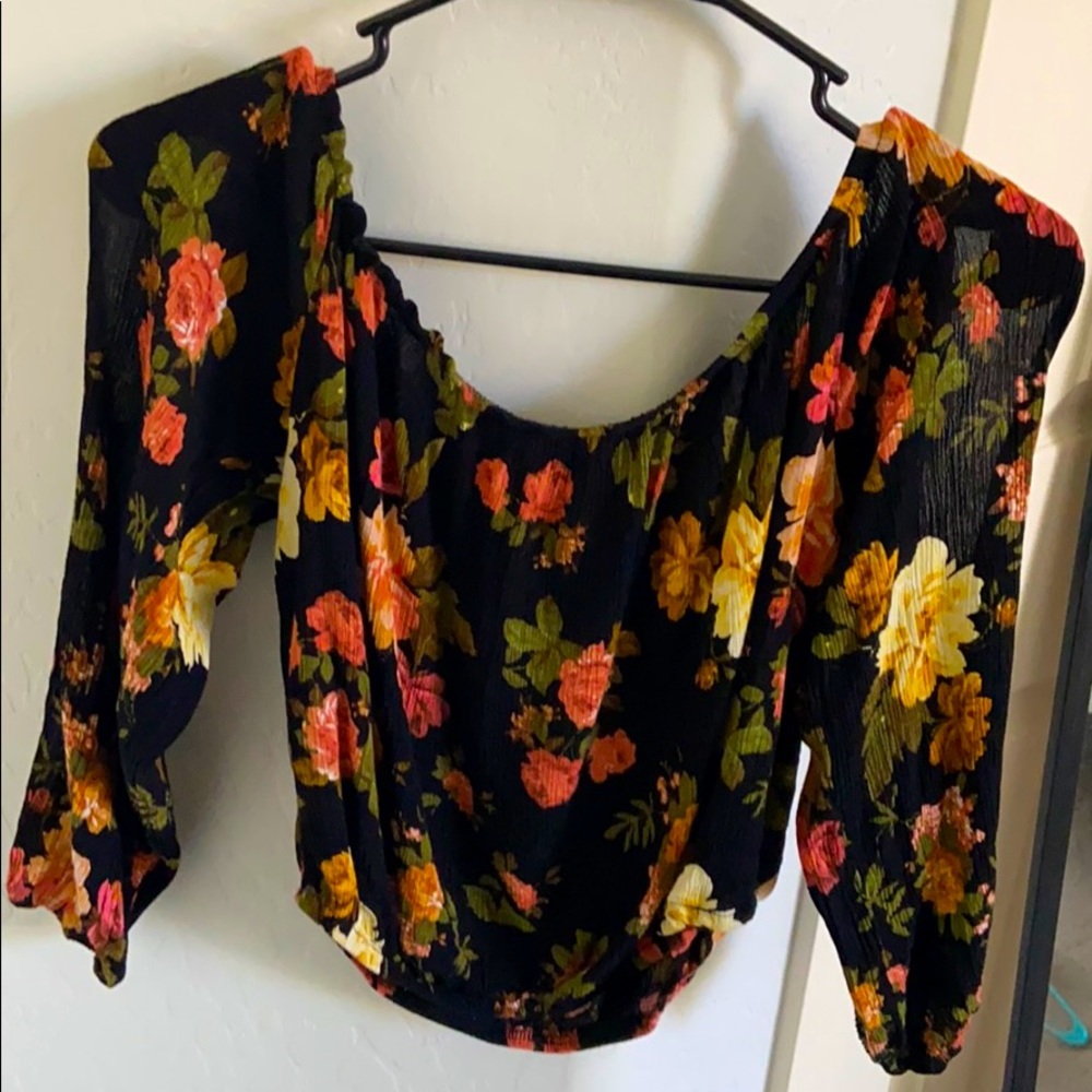 Floral off the shoulder crop top